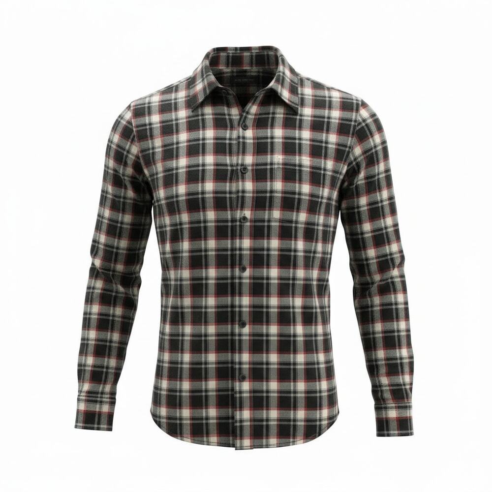 Vince Plaid Button Up Shirt Red White Black Size Medium
